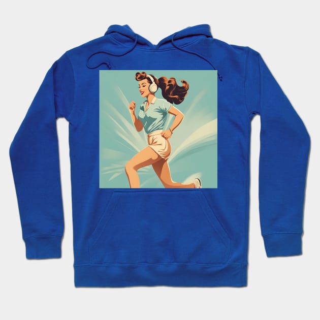 Retro Fit Run Jogging Jive Pin Up Pace Hoodie by di-age7